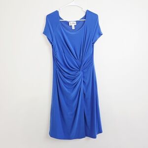 Joseph Ribkoff Royal Blue Ruched Jearsey Cap Sleeve Dress Size 12